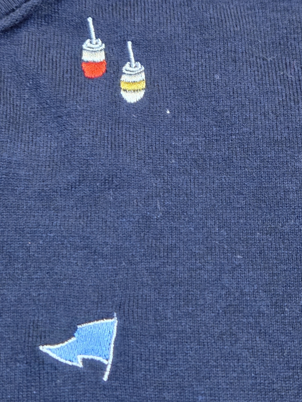 Talbots Womens Three-Quarter Sleeve Navy Sweater with Embroidery Coastal Size S - Picture 11 of 11